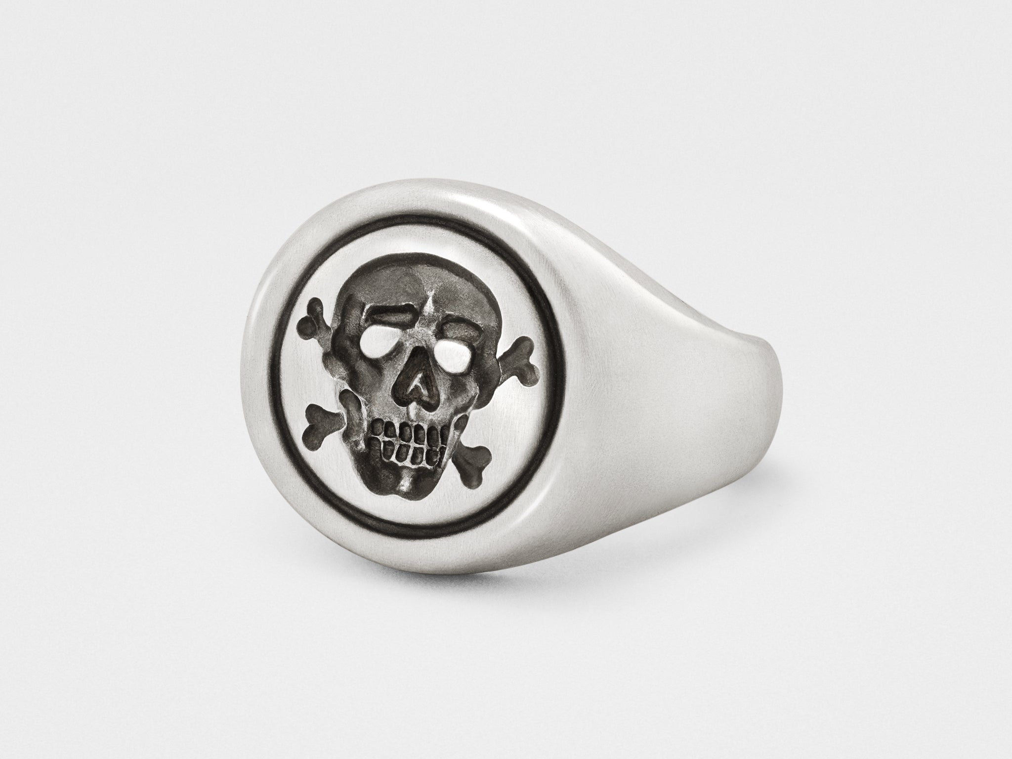 Bague chevalière Jolly Roger Tête de mort et Os