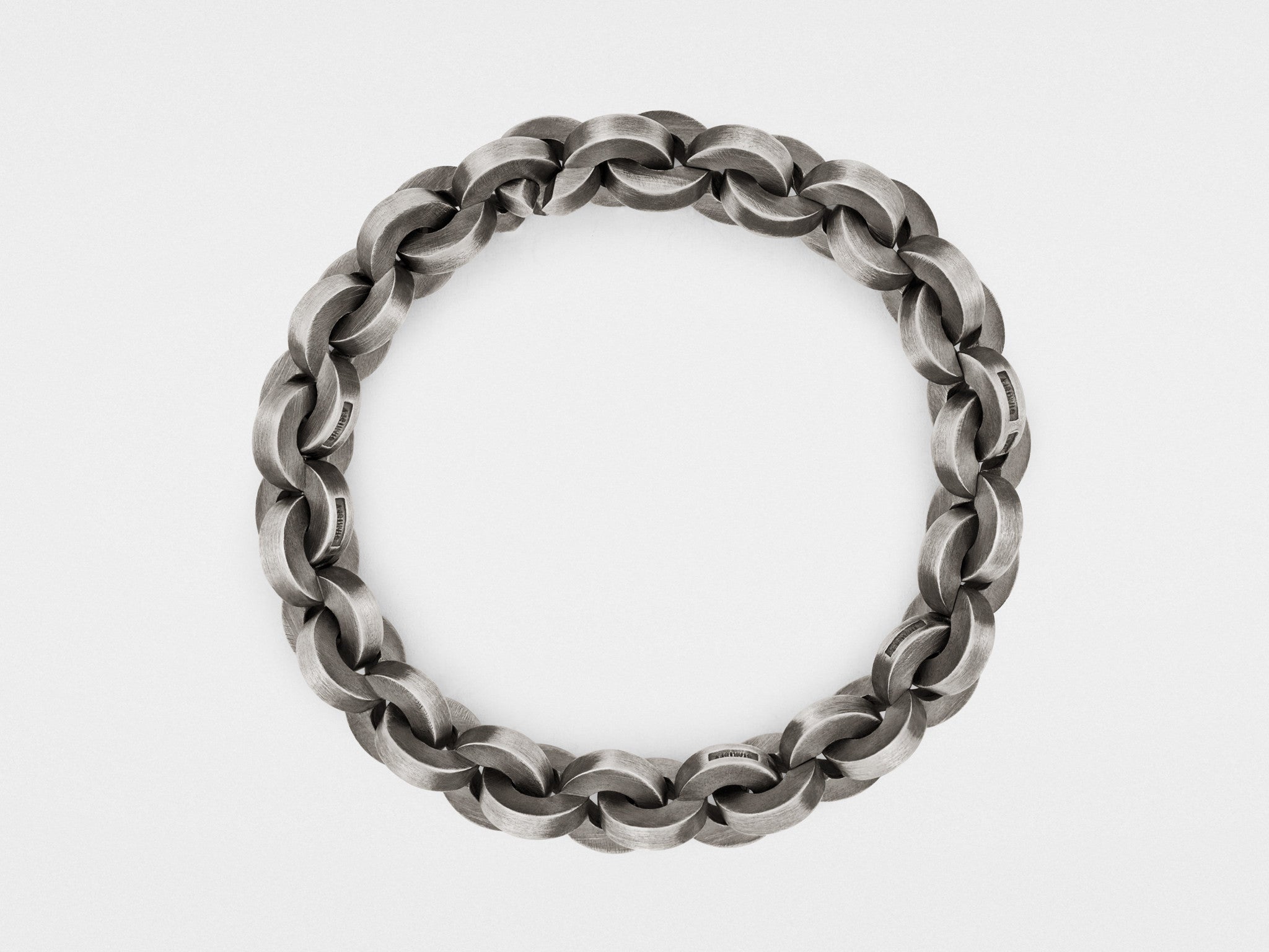 Bracelet à maillons ronds épais en argent